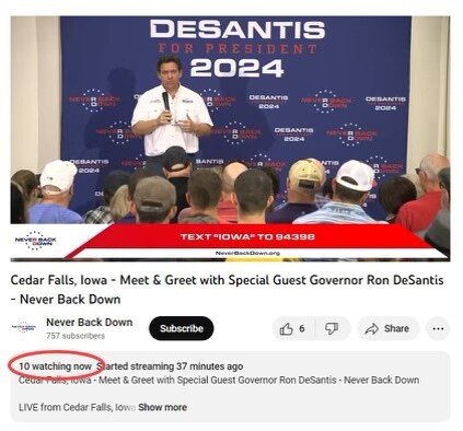 desantis campaign with just dozen of people