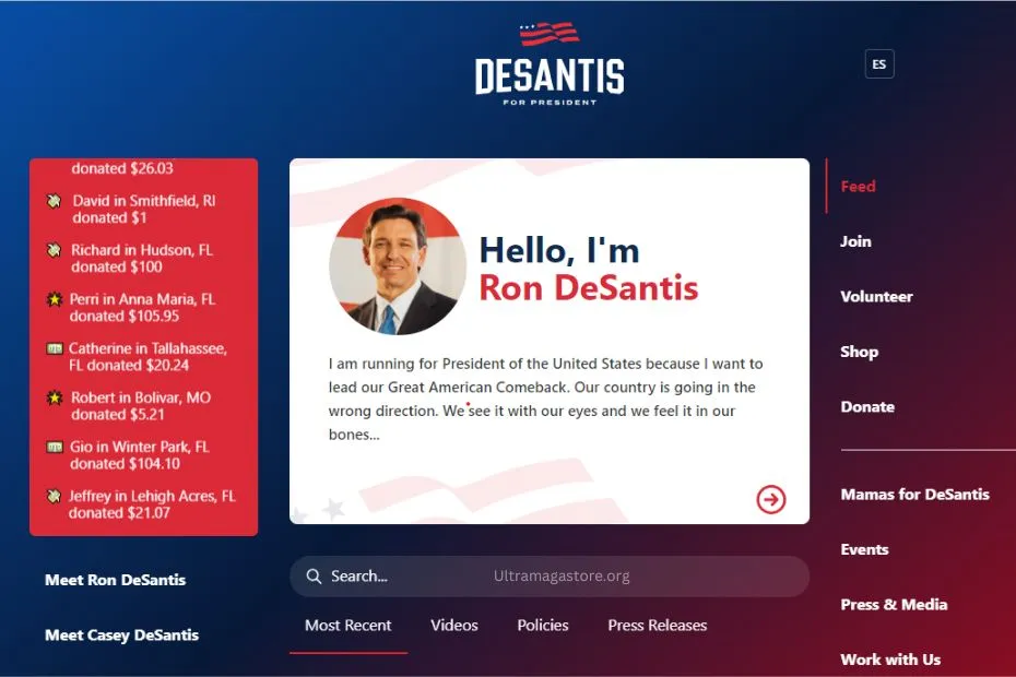 DeSantis 2024 Website