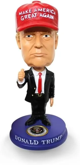Donald Trump Bobblehead 45th President Trump with Make America Great Again MAGA Hat, Classic Red Tie and Thumbs Up, 5 inch - for Trump Supporters, Desk, Office, Home
