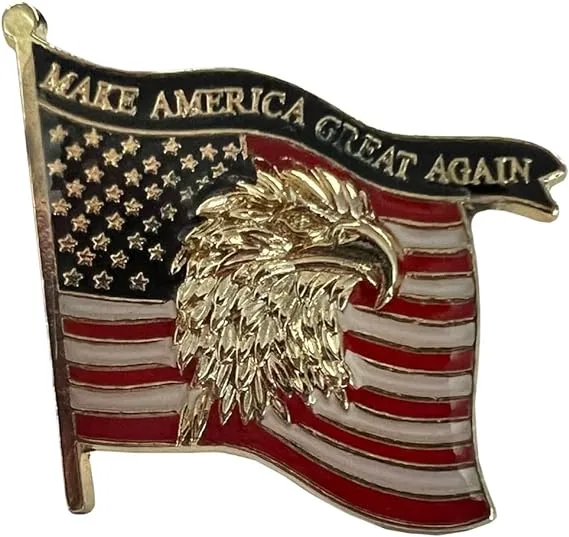 Wholesale Pack of 50 USA Eagle Make America Great Again Motorcycle Hat Cap Lapel Pin