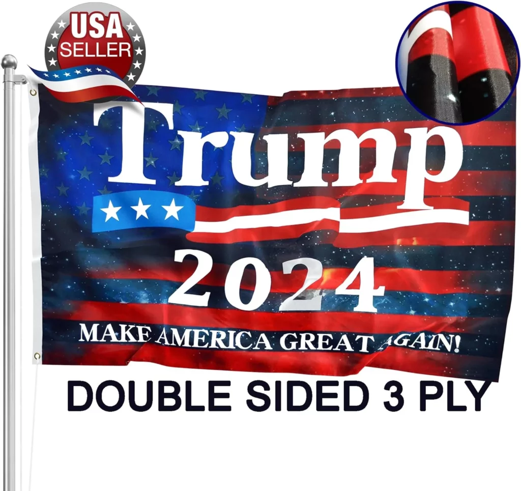 Trump 2024 Flag 3x5 Ft - 3 Ply Trump Flag 2024 Double Sided - Make America Great Again Flag