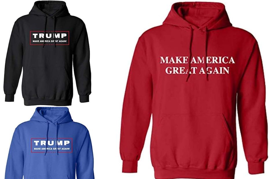 Trenz Shirt Company Political Trump Make America Great Again Original Adult Hooded Pullover Red
